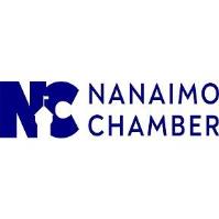 Logo of the Nanaimo Chamber featuring stylized blue initials and text
